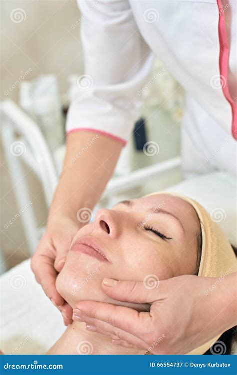 face massage young woman stock image image  pretty