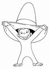 Curious George Coloring Pages Kids Sheets Color Printable Colouring Monkey Big Hat Stimulate Skills Motor Fine Books Book Print Comments sketch template