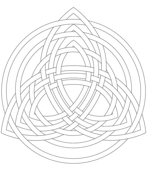 triple trinity knot  embroidery  coloring celtic coloring