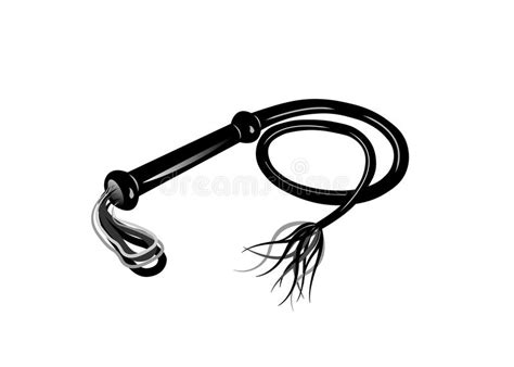 Black Whip Sex Toy Leather Lash Bdsm Icon Isolated Stock