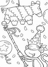 Coloring Pinata Fiesta Pages Cinco Mayo Birthday Dora Explorer Sheets Print Colouring Library Kids Mexican Color Printable Childrens Printables Party sketch template