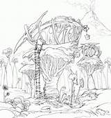 árbol Treehouse Coloringhome sketch template