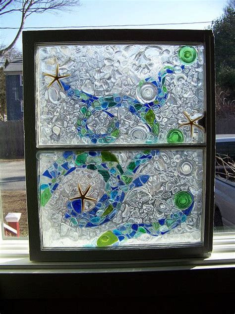 The Birth Of A Sea Glass Window Mosaic 6 Sea Glass Window Sea Glass