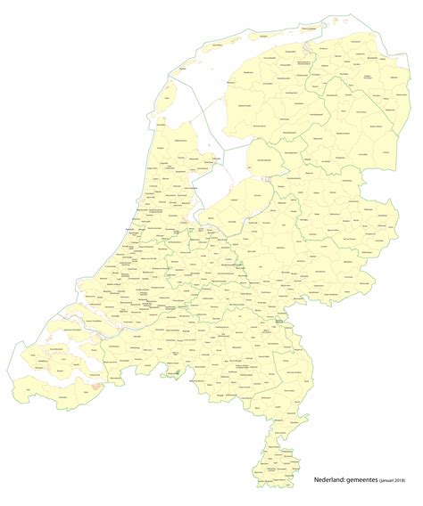 nederland gemeentekaart bijgewerkt tot en met januari