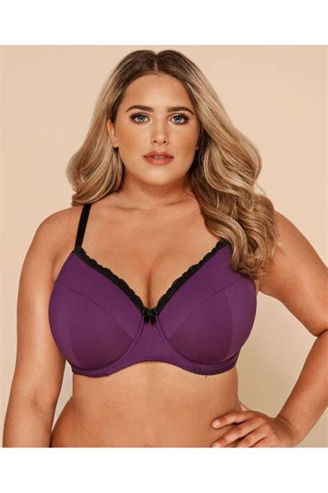 Purple Wired Lace T Shirt Bra Plus Yours Clothing