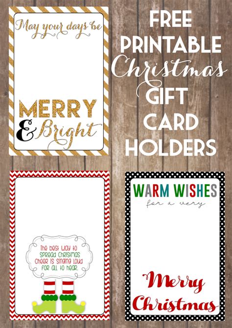 printable christmas gift card holders  girl creative