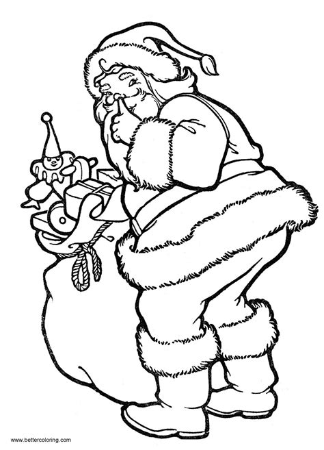 christmas coloring pages cute santa  toys  printable coloring
