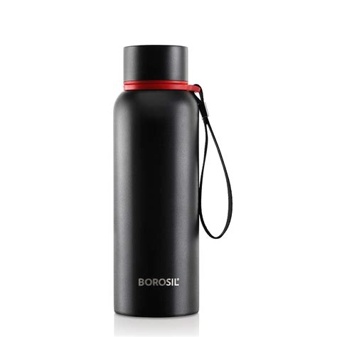 borosil stainless steel hydra trek vacuum insulated flask water bottle black ml amazon