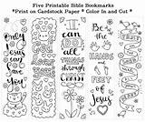 Bookmarks Bible Printable Color Christian Cute Coloring Bookmark Kids Pages Verse Colouring Template Instant Five Verses Scripture Craft Book Faith sketch template