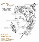 Tangles Hummingbird Whispers Fairy Adult Coloring Printable sketch template