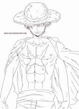 Lineart Luffy Dous sketch template
