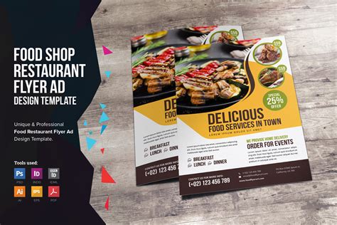 food restaurant flyer design   flyers design bundles