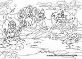 Vishnu Iskcon Colouring sketch template