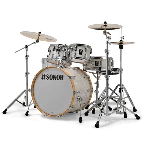 sonor aq  white pearl stage drumset drum kit