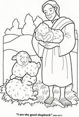 Shepherd Coloring Good Jesus Sheep Bible Pages Kids Lost Sheets Visit Lord School sketch template