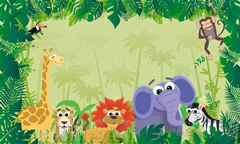 jungle safari themed party backdrop ft  ft instant