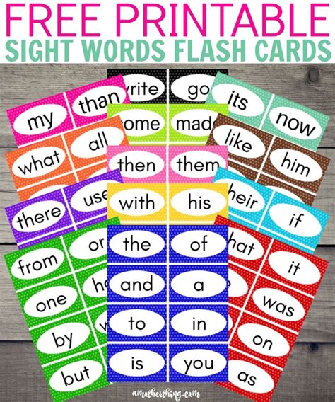 printable sight words flash cards homeschool giveaways