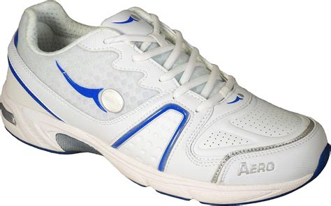 aero mens comfitpro flex lawn bowling shoes whiteblue amazoncouk shoes bags