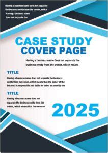 case study cover page template design  ms words