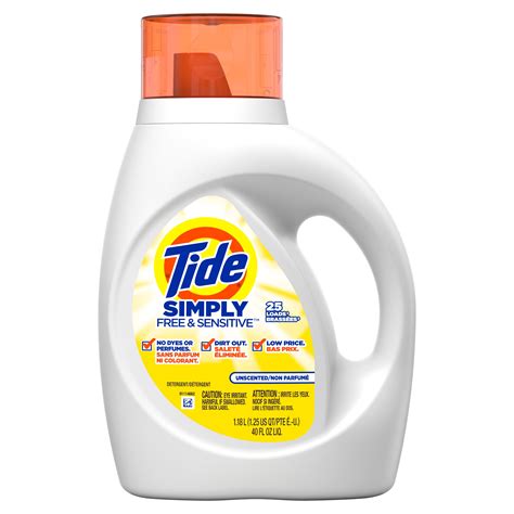 tide simply  sensitive liquid laundry detergent  oz  loads walmartcom
