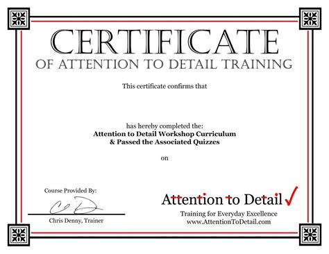 atd certificate  completion atd attention  detail