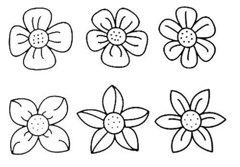 small flower coloring pages easy flower drawings simple flower drawing
