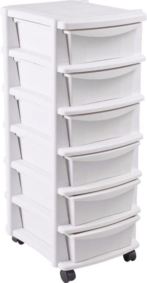 keter  drawer plastic slim tower storage organiser unit white