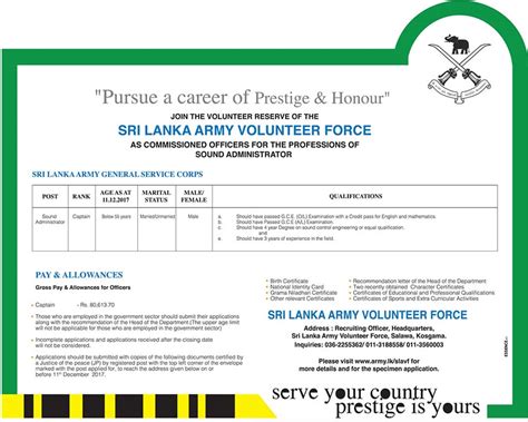 Recruitment Of Commissioned Officers For Volunteer Force