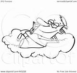 Daydreaming Cloud Man Clip Toonaday Royalty Outline Illustration Cartoon Rf sketch template