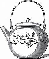 Teapot Vintage Asian Teapots Graphics Tea Fairy Clip Clipart Thegraphicsfairy Old Illustration Pots Choose Board sketch template