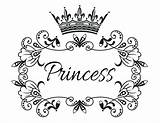 Crown Princess Coloring Pages Drawing Word Tiara Queen King Easy Clipart Prince Sketch Crowns Skull Outline Simple Vintage Digital Large sketch template