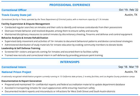 write  correctional officer resume  guide  examples