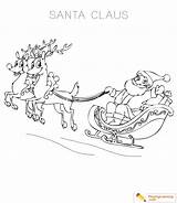 Santa Coloring Claus Sleigh Christmas Pages Date Playinglearning sketch template