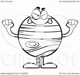 Jupiter Mad Planet Clipart Cartoon Outlined Coloring Vector Thoman Cory Royalty sketch template