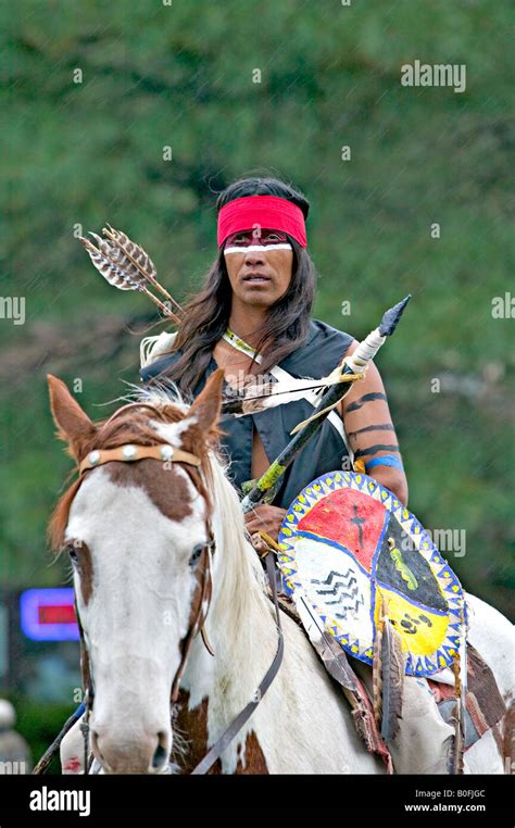 native american indian decorated  dressed  traditional warrior