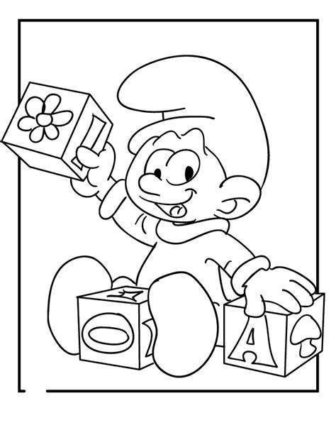 baby smurf coloring page coloring home
