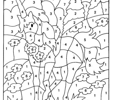 unicorn color  number    detailed coloring pages