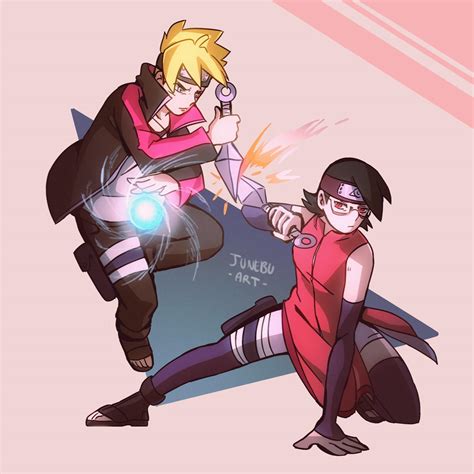 boruto vs sarada art work i did today r boruto