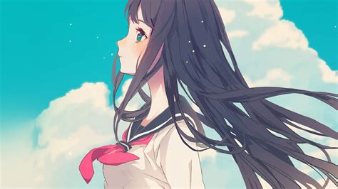 Ar10 Cute Girl Illustration Anime Sky Wallpaper