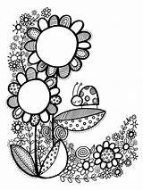 Doodle Coloring Flower Adults Pages Doodles Zentangle Adult Book Flowers Drawings Cole Bushel Designs Books Choose Board перейти sketch template