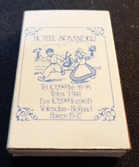 Vintage Hotel Spaander Volendam Holland Match Book Box Empty 7 99