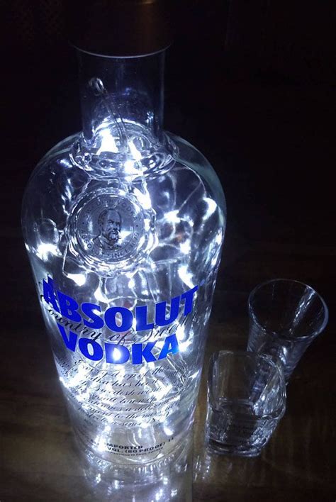 Absolut Bottle Light Upcycled Vodka Bottle Lamp Perfect Mood Etsy