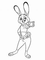 Coloring Pages Zootopia Judy Hopps Zootropolis Rabbit Printable Colouring Disney Color Print Sheets Movie Hops Printables Coloring2print sketch template