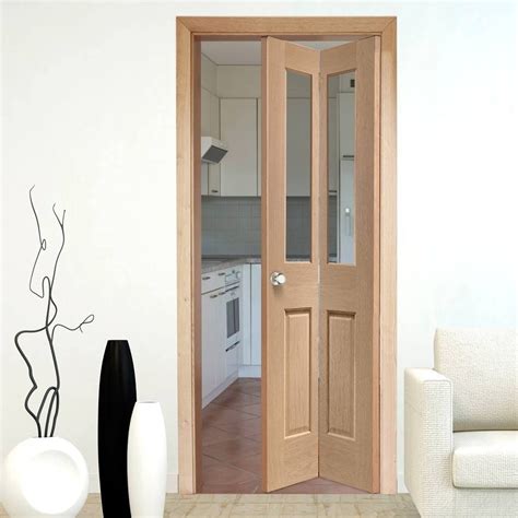 Interior Bifold Doors Malton Oak Bi Fold Door Clear Glass