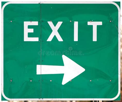 highway exit sign stock photo image  point arrow reflective