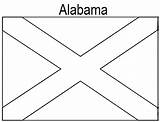 Alabama Flag Coloring State Geography sketch template