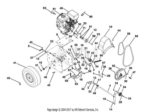 ariens    sno tek  parts diagram  engine  belt drive