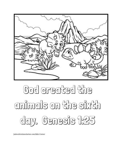god created  animals coloring page judeo christian clarion