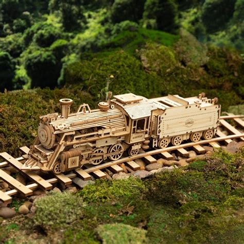 3d wooden steam train model building kits toy new creative