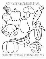 Healthy Coloring Sunnydayfamily Pages Vegetable sketch template